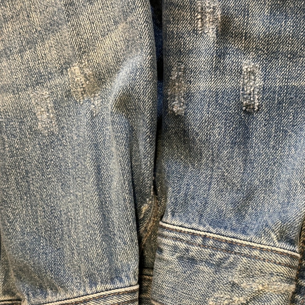 MADEWELL XXS Distressed Jean Jacket Medium Wash Denim C5791 Cotton Trucker - Picture 10 of 10
